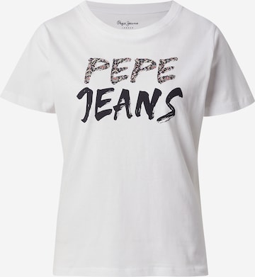 Pepe Jeans Majica 'FLORAL II' | bela barva: sprednja stran