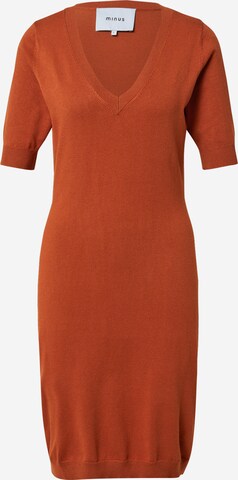 minus - Vestido de malha 'Milla' em laranja: frente