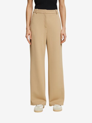 ESPRIT Wide leg Broek in Beige: voorkant