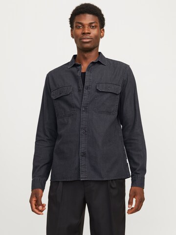 Regular fit Camicia 'ETravis' di JACK & JONES in nero: frontale
