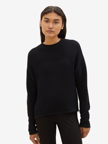 TOM TAILOR DENIM Sweater in Black: front