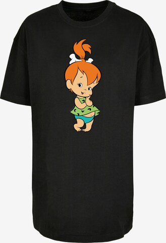 F4NT4STIC Oversized shirt 'Familie Feuerstein Pebbles Flintstone' in Zwart: voorkant