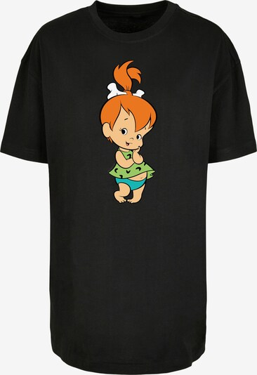 F4NT4STIC T-shirt oversize 'Familie Feuerstein Pebbles Flintstone' en nude / vert / mandarine / noir, Vue avec produit