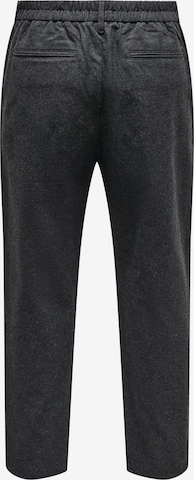 Only & Sons Regular Pleat-Front Pants 'Dew Pax' in Grey