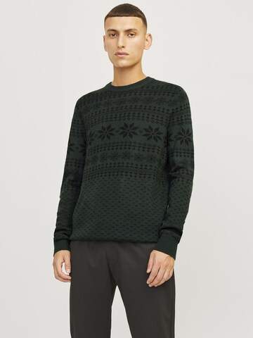 Pull-over 'JJXmas Gabriel' JACK & JONES en vert : devant
