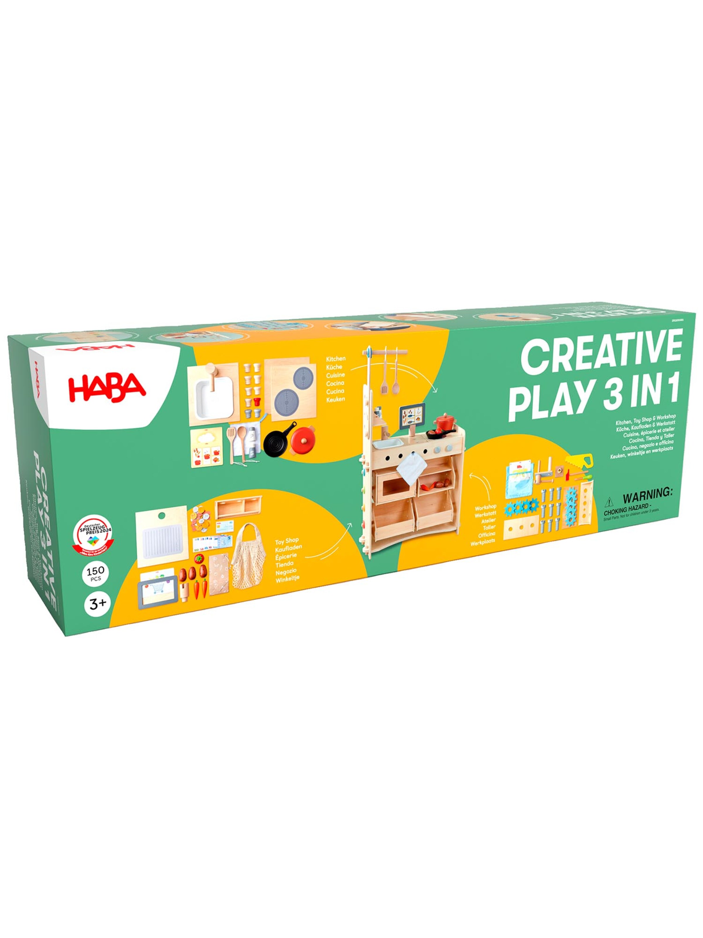 HABA Spel ' Spiel Studio 3 in 1 – Küche, Kaufladen & Werkstatt ' in Gemengde kleuren