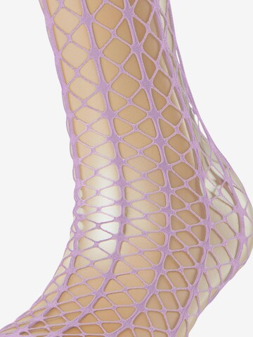FALKE Overknee Strümpfe 'Paradise Net' in Lila: Vorderseite