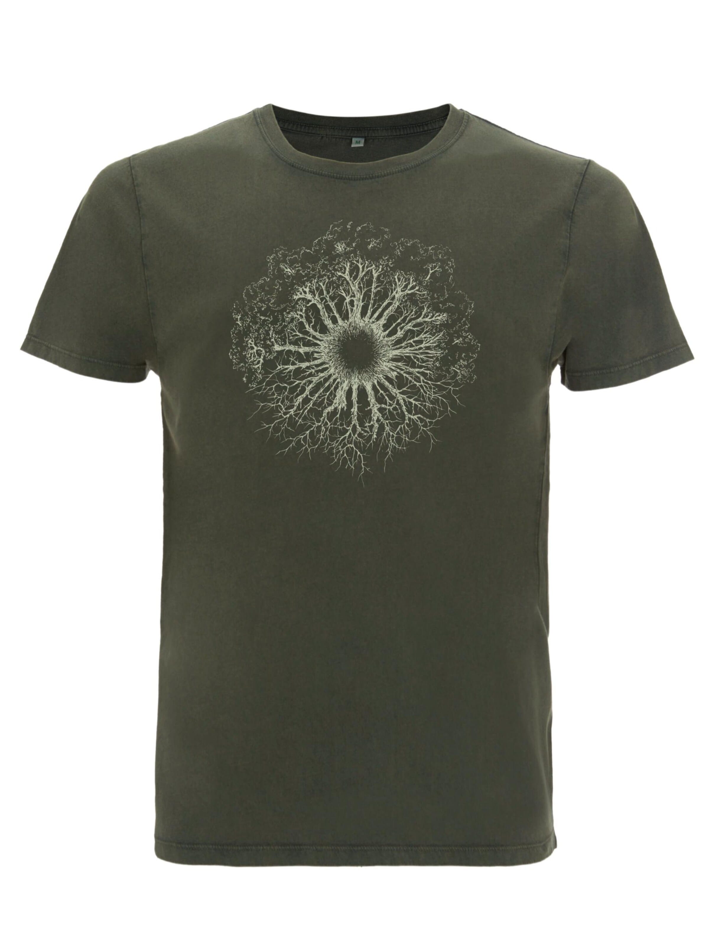 Life-Tree Shirt 'Fairwear Organic  WoodenIris'‌‌‌‌‌ in Grün: Vorderseite