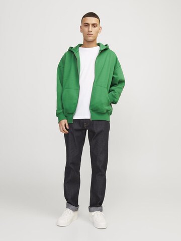 JACK & JONES Zip-Up Hoodie in Green