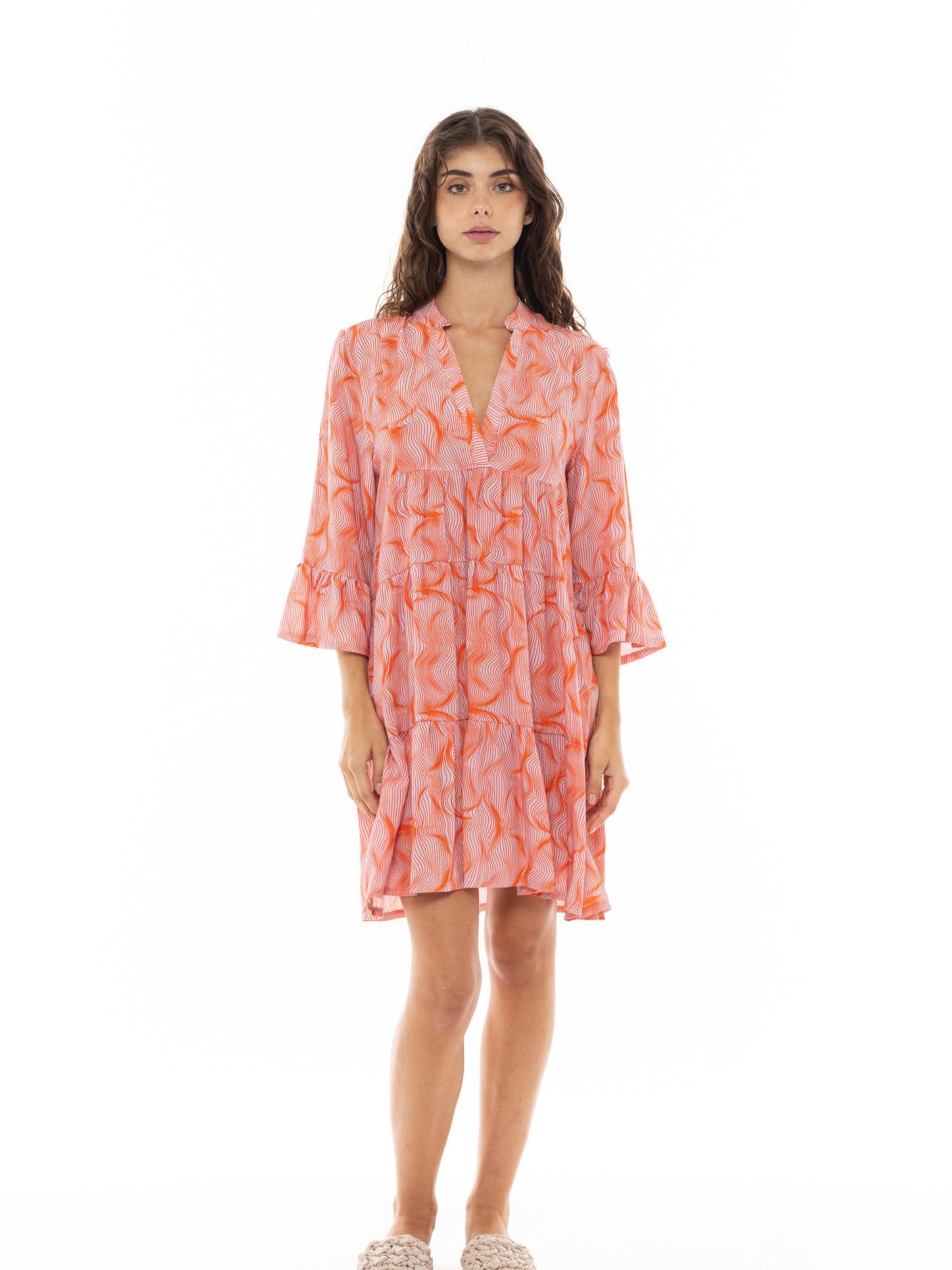 Pink Label Summer Dress 'WAVES' in Orange: front