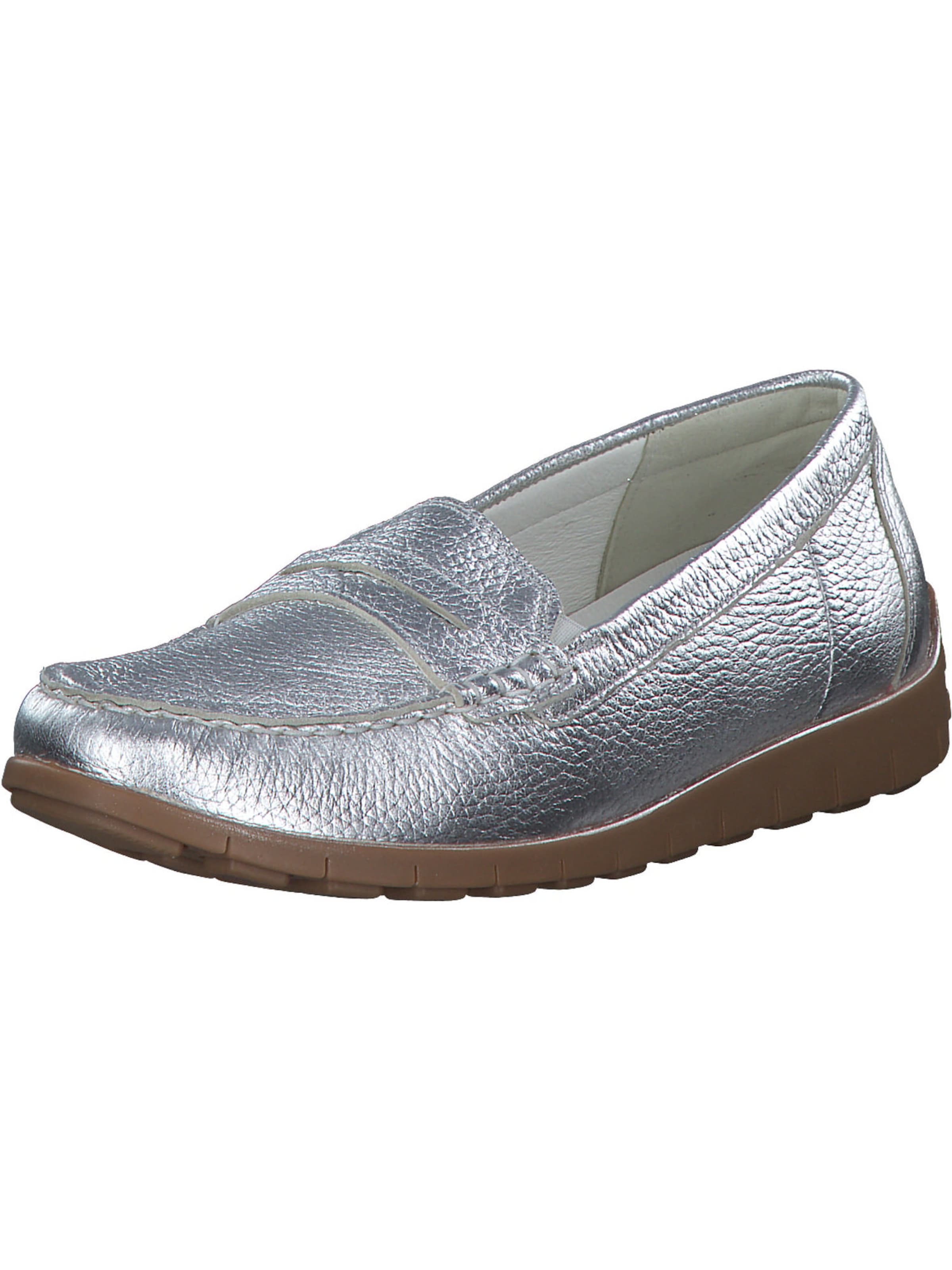 WALDLÄUFER Slipper in Silber: Vorderseite