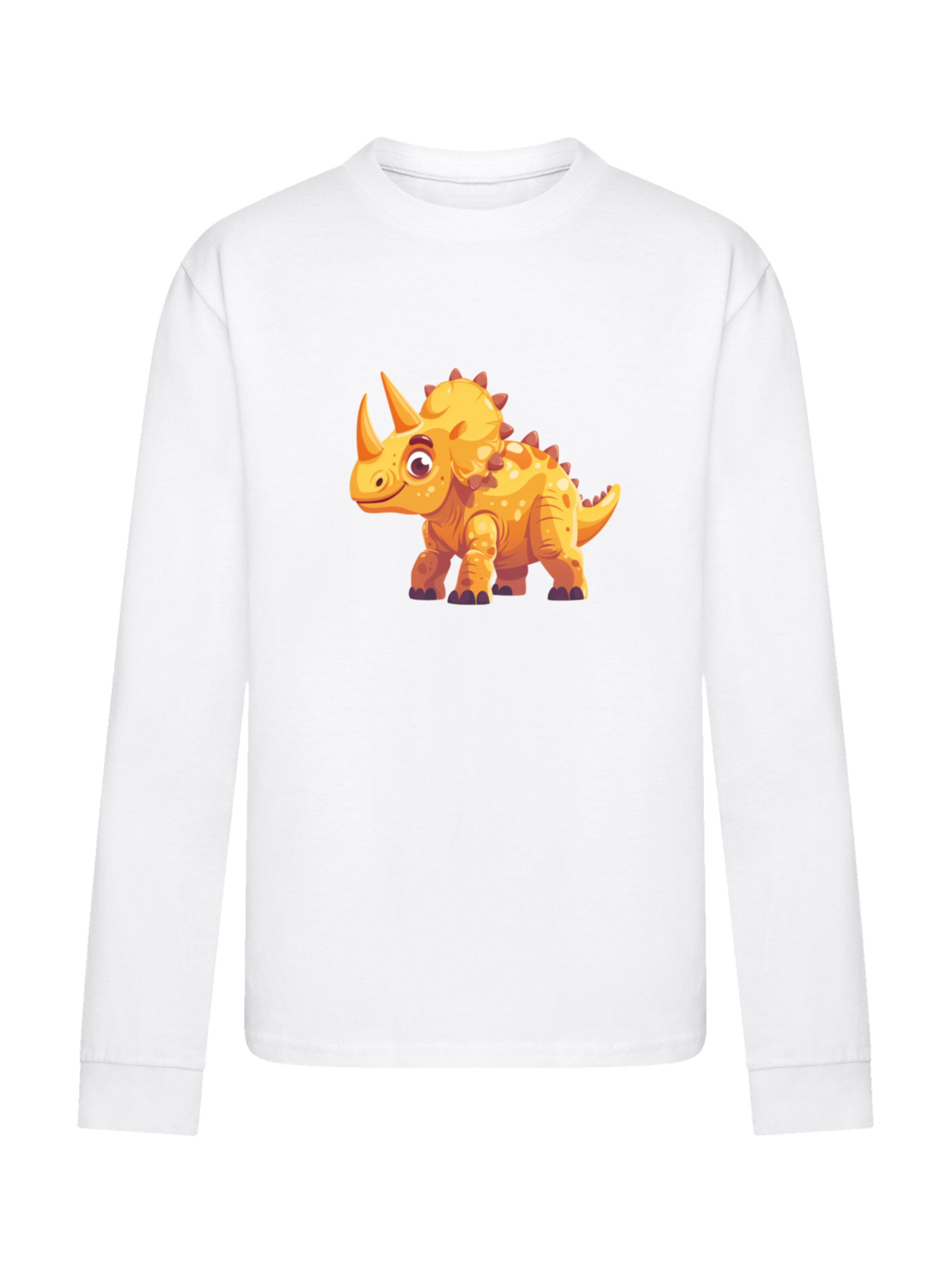 T-Shirt 'Süßer Triceratops Dinosaurier' F4NT4STIC en blanc : devant