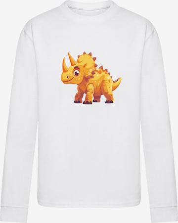 F4NT4STIC Shirt 'Süßer Triceratops Dinosaurier' in Weiß: Vorderseite