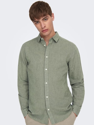 Only & Sons Regular fit Button Up Shirt 'Camicie' in Green