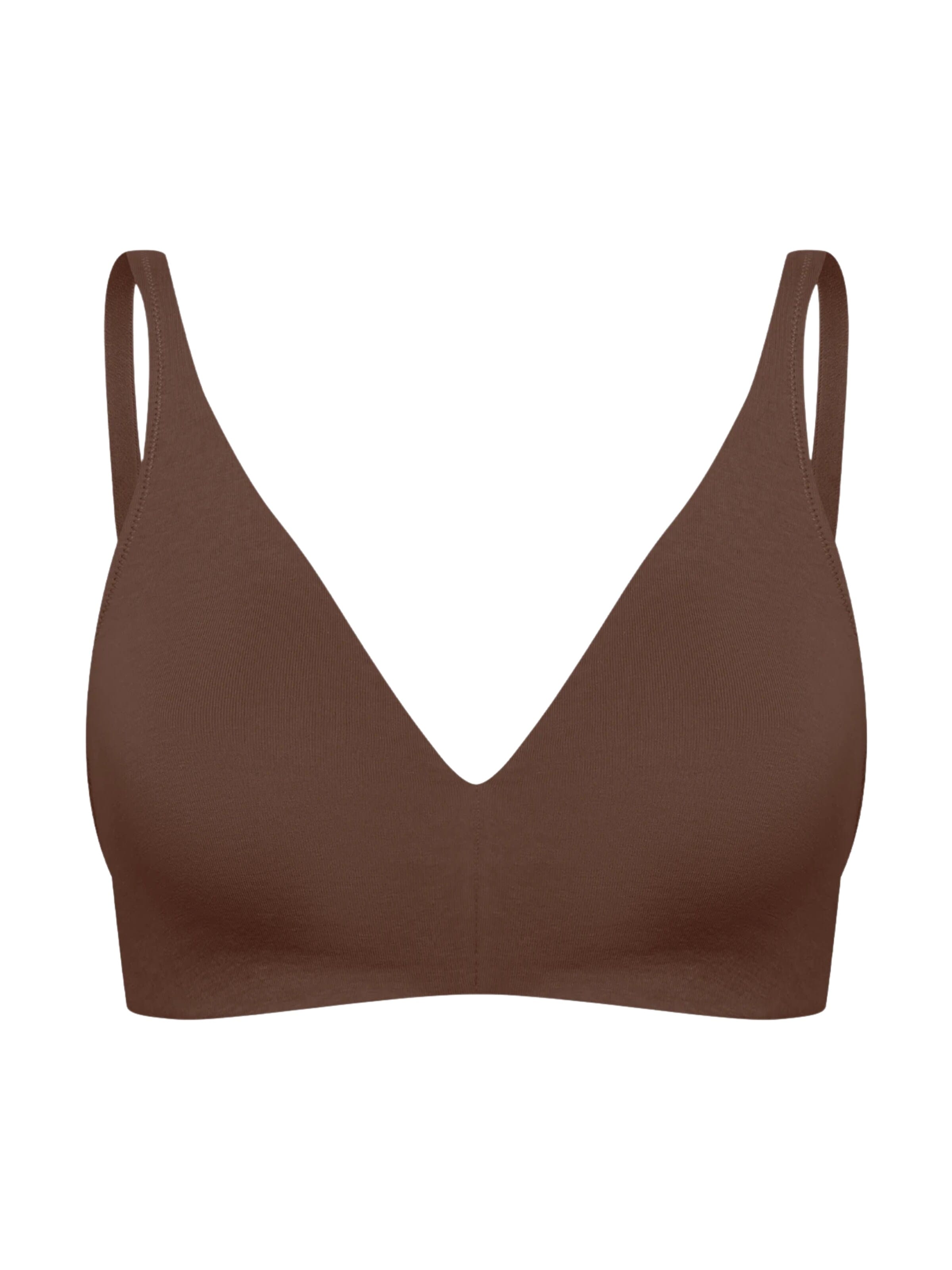 cfab (formerly creamy fabrics) Bustier BH 'Cotton Bügelloser BH' in Bruin: voorkant