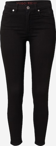 HUGO Red - Skinny Vaquero '932' en negro: frente