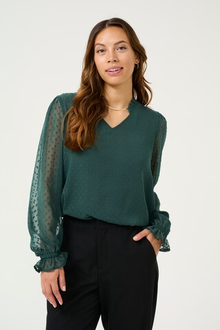 Kaffe Blouse in Groen: voorkant