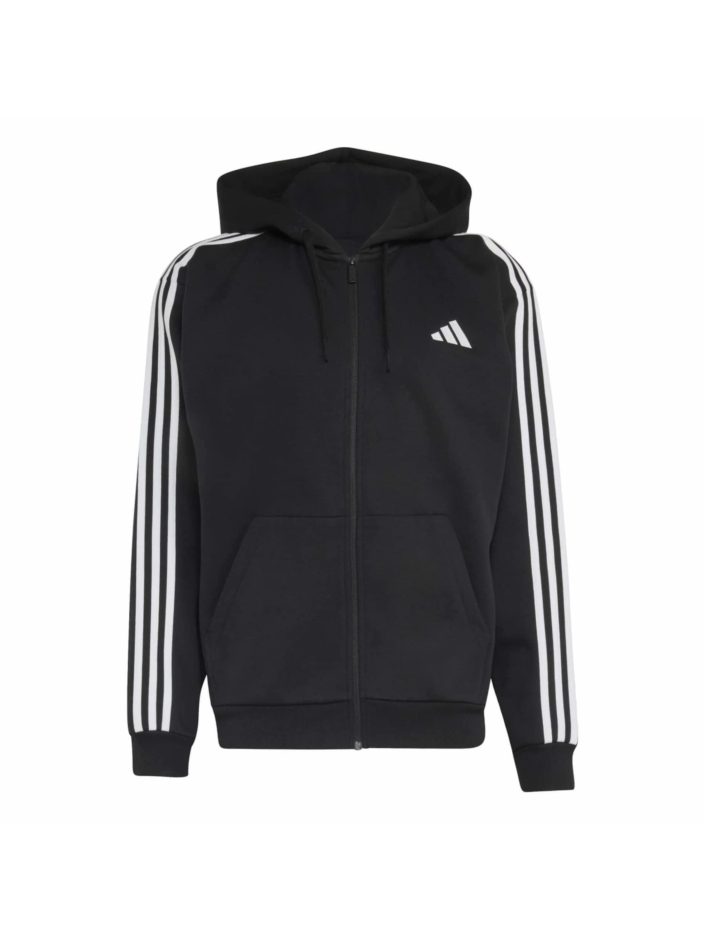 ADIDAS SPORTSWEAR - Casaco de treino em moletão em preto: frente