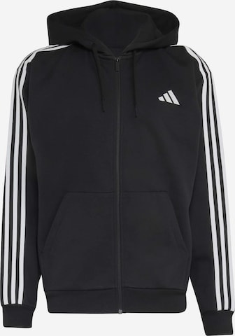 ADIDAS SPORTSWEAR - Casaco de treino em moletão em preto: frente