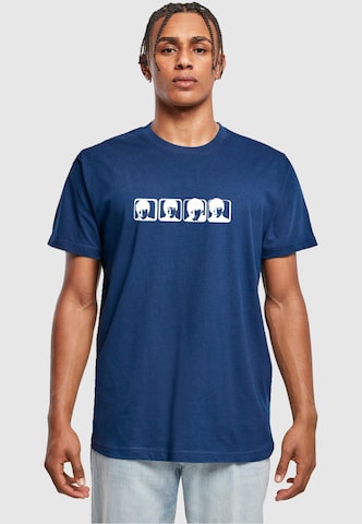 Merchcode Shirt 'Beatles - Four Heads 2' in Blauw: voorkant