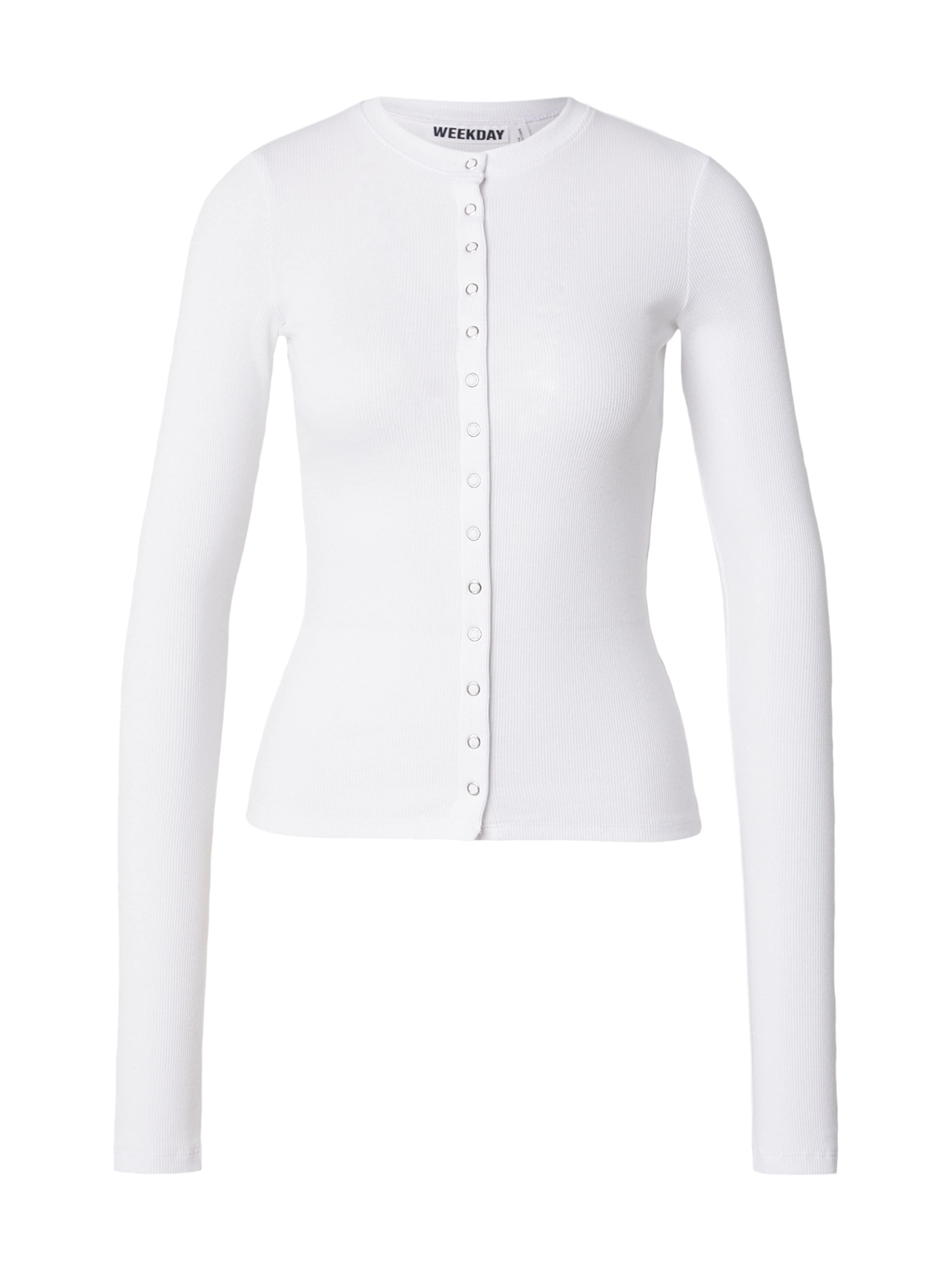 WEEKDAY Вязаная кофта в Белый: спереди