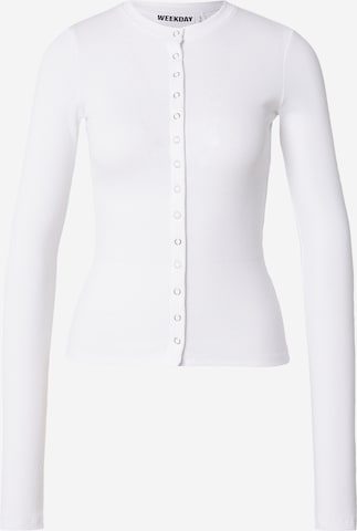 WEEKDAY Плетена жилетка в бяло: отпред