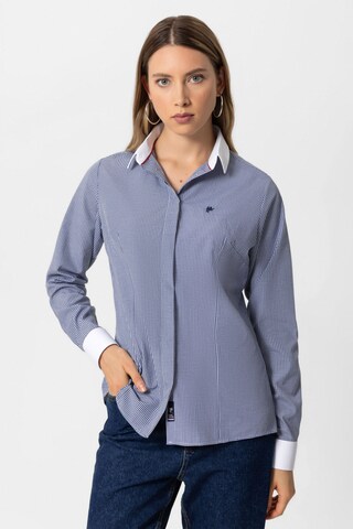 DENIM CULTURE Blouse 'MAJA' in Blauw: voorkant