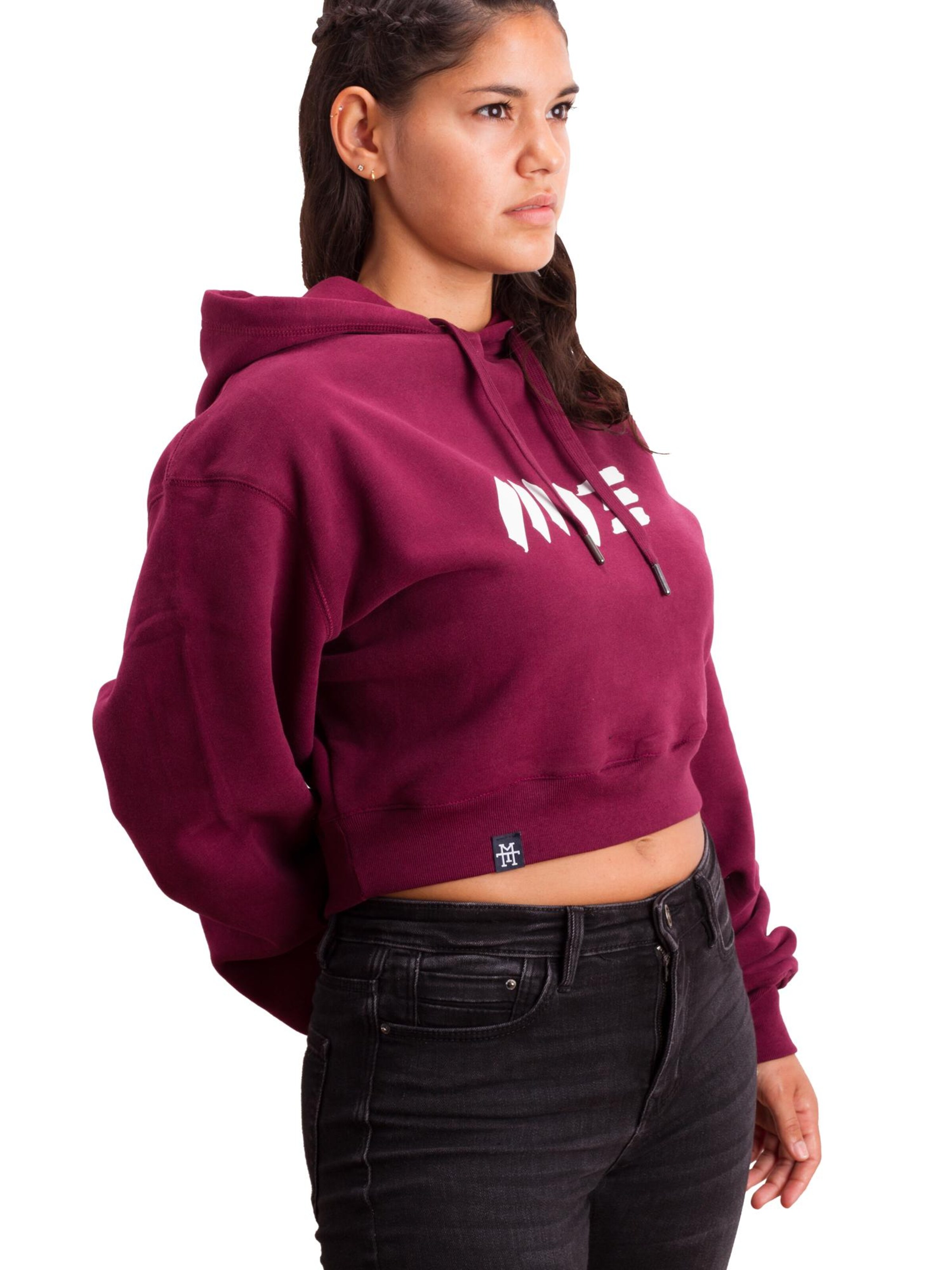 Manufaktur13 Sweatshirt 'Crop Hoodie' in Red