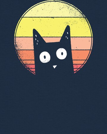 Maglietta 'Sunset Cat' di Watapparel in blu