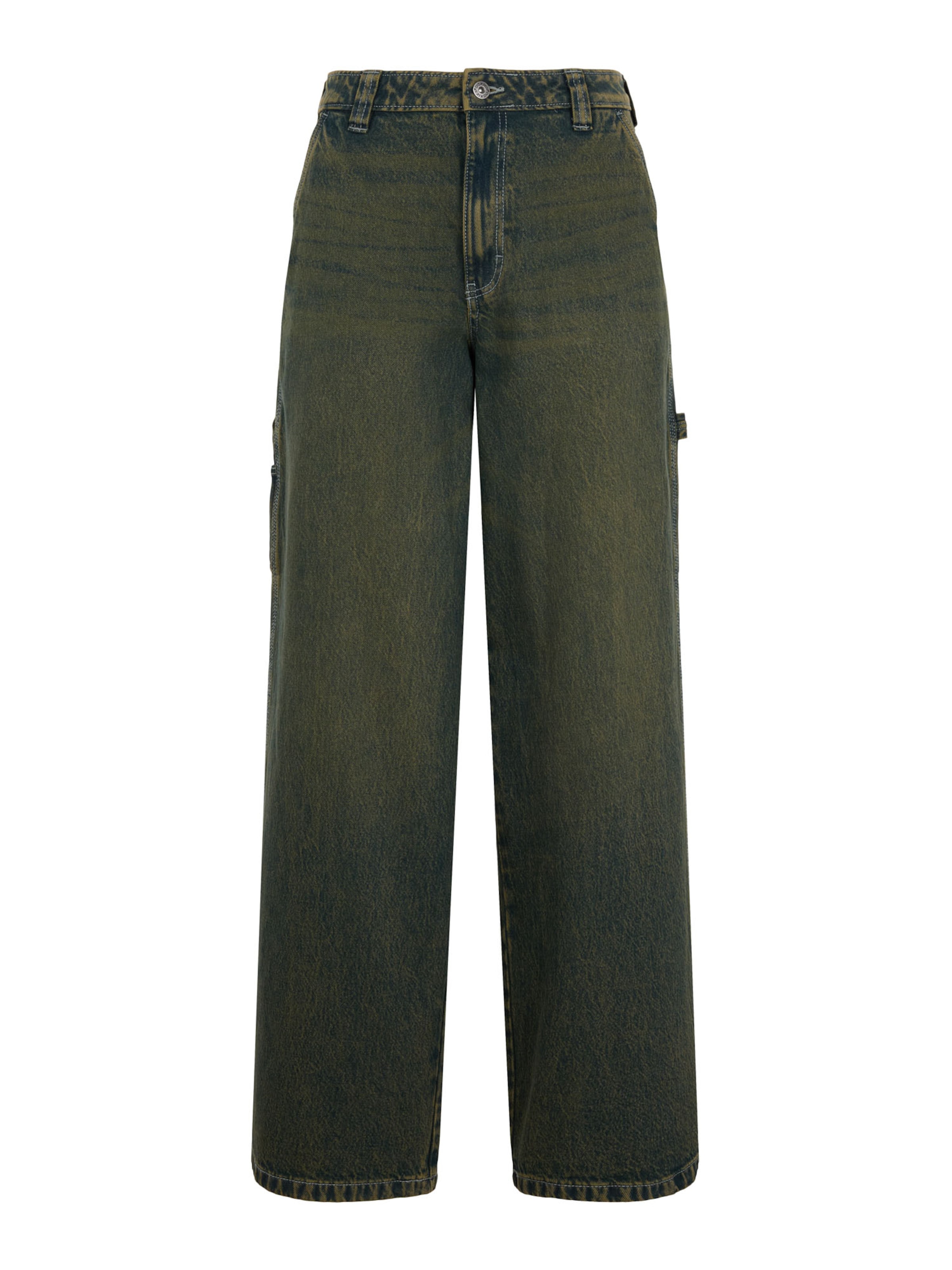 DICKIES Laiad sääred Püksid 'HILHAM', värv roheline: eest vaates