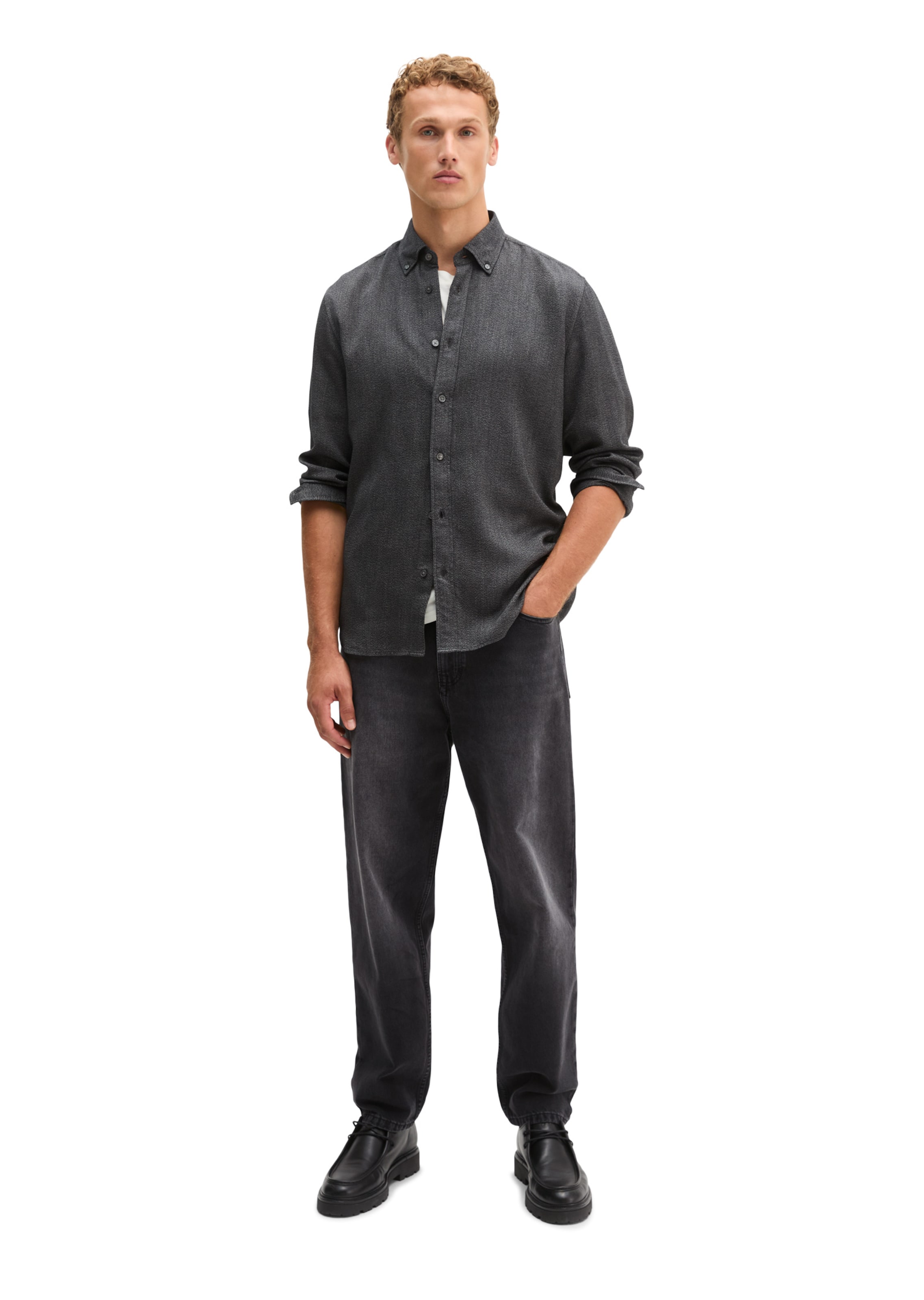 Marc O'Polo Regular Fit Hemd in Schwarz