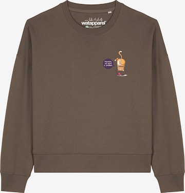 Watapparel Sweatshirt 'Funny Cat ' in Braun: Vorderseite