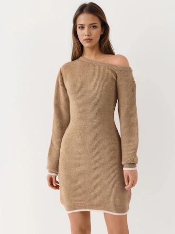 My fashion - Vestido de malha em bege: frente