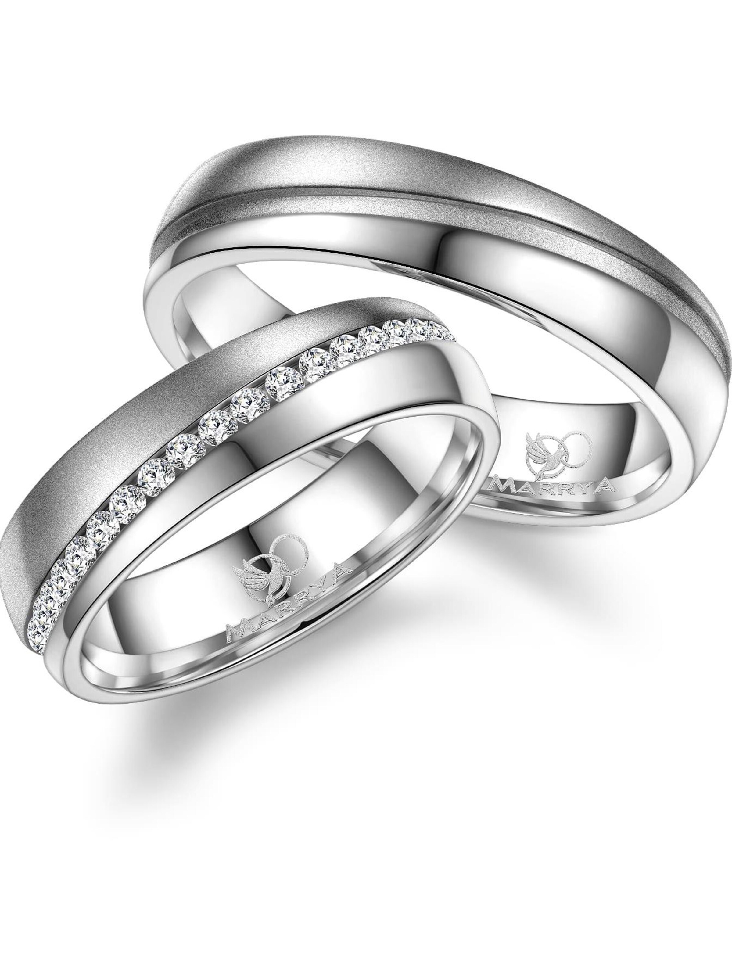 MARRYA Ring 'MARRYA ES-12 Ehering aus Edelstahl - Silberfarben'‌‌‌ in Silber: Vorderseite