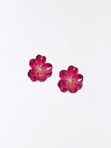 Bershka Earrings in Pink: front