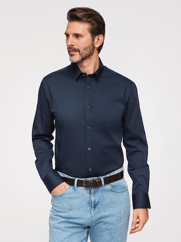 Ombre Regular fit Zakelijk overhemd in Blauw: voorkant