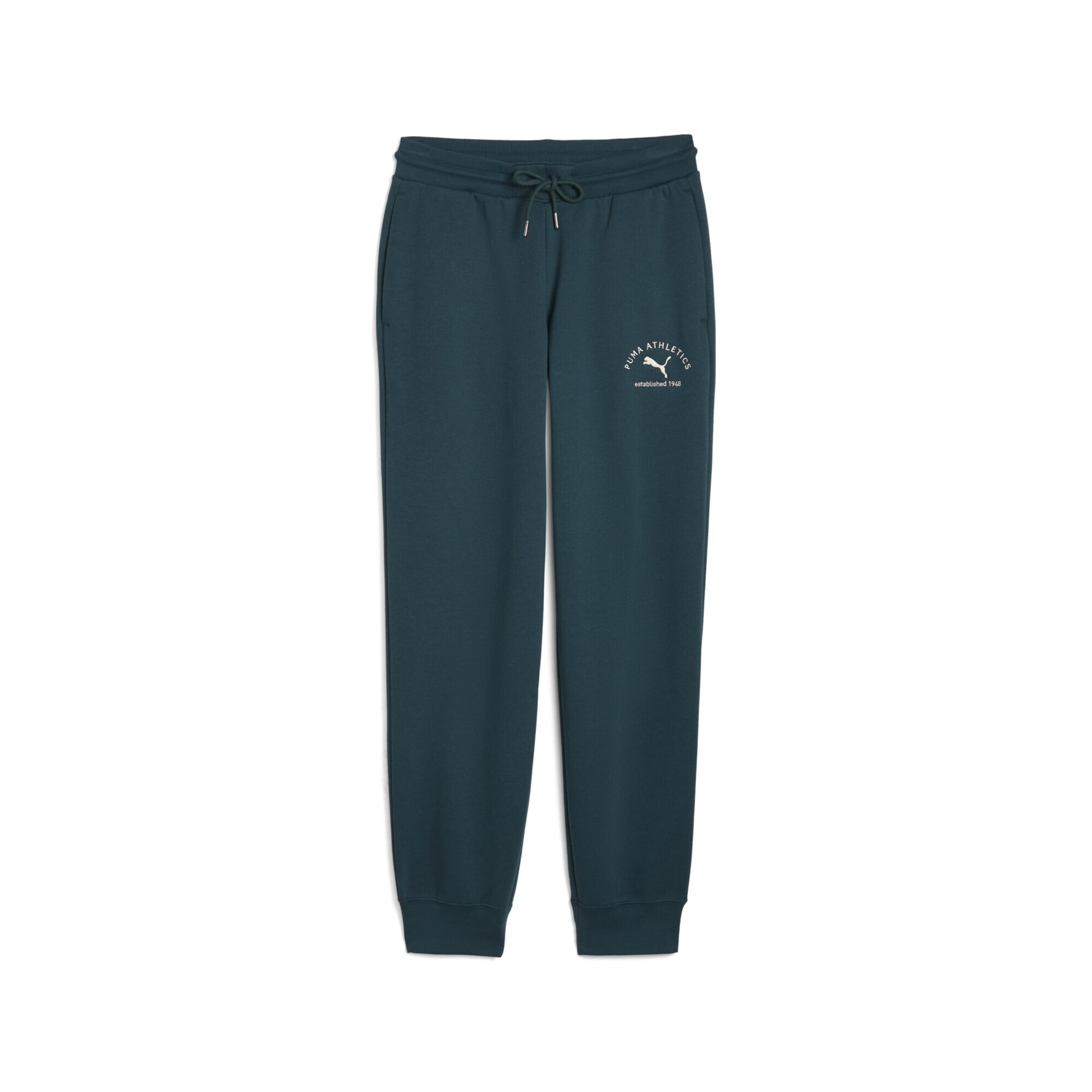 PUMA Tapered Sportbroek in Groen: voorkant