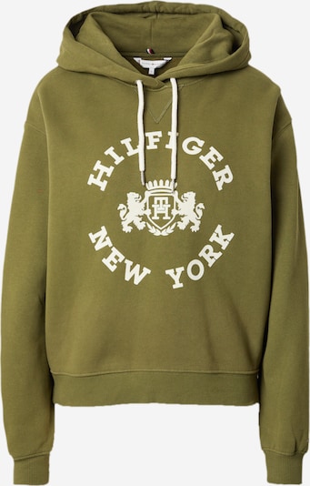 TOMMY HILFIGER Sweatshirt i oliv / vit, Produktvy