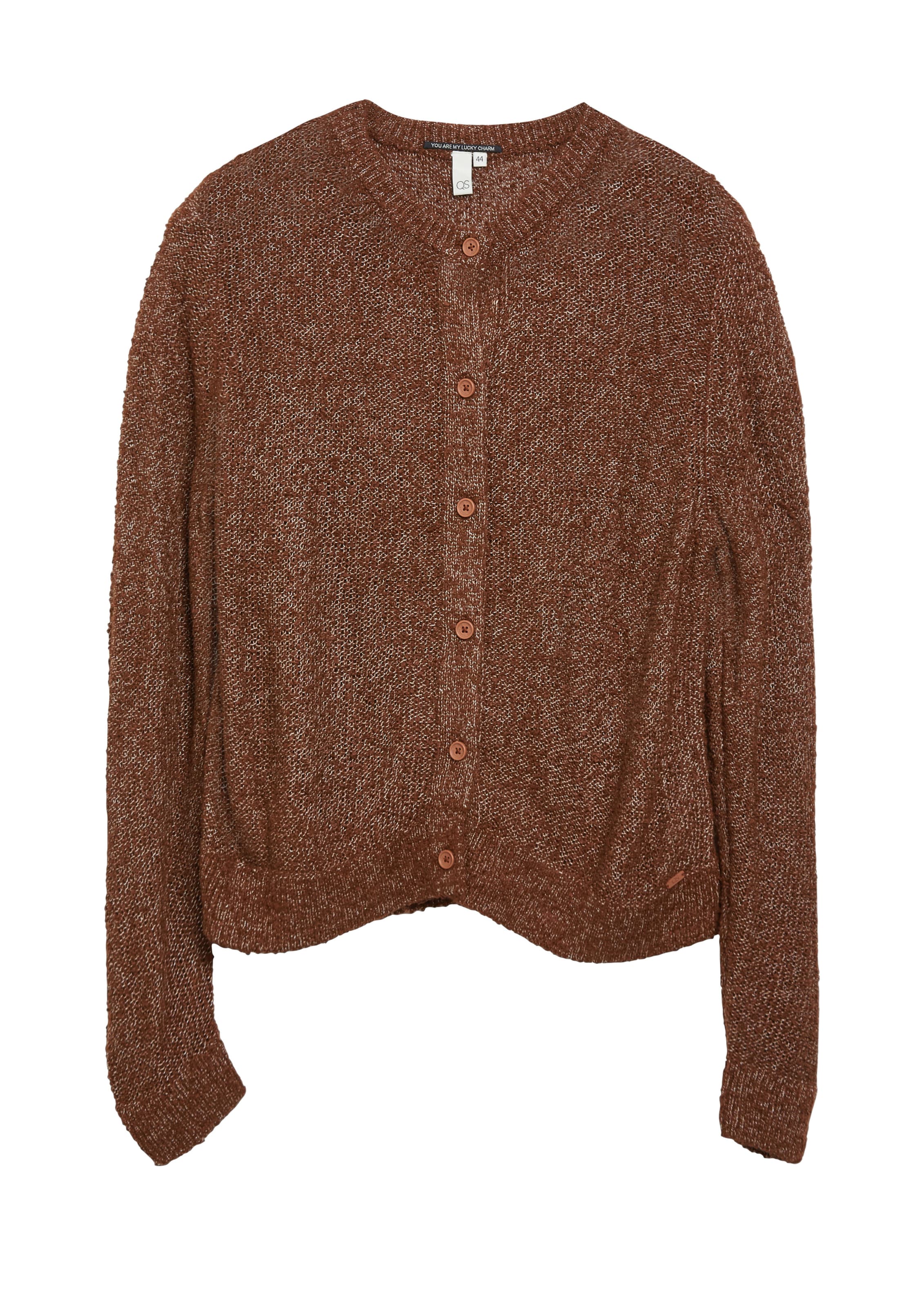 QS Knit cardigan in Brown: front