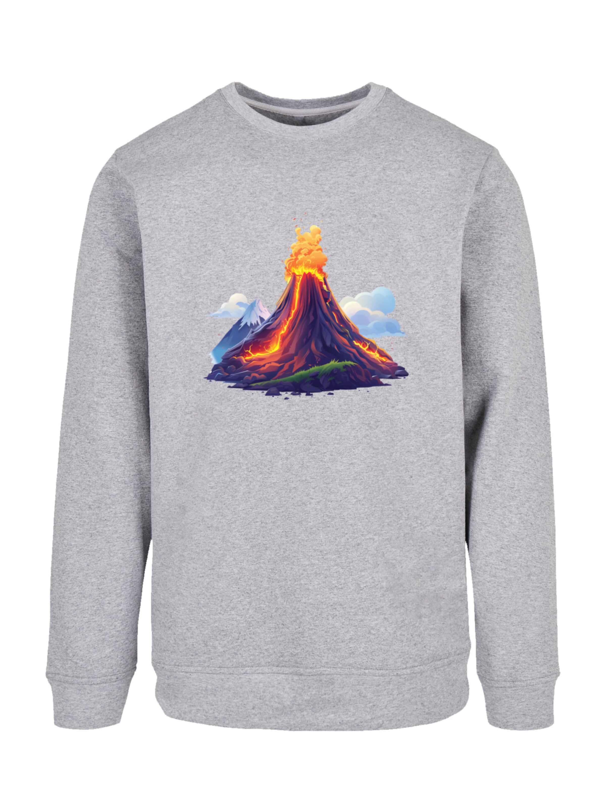F4NT4STIC Sweatshirt 'Vulkanausbruch' in Grau: Vorderseite