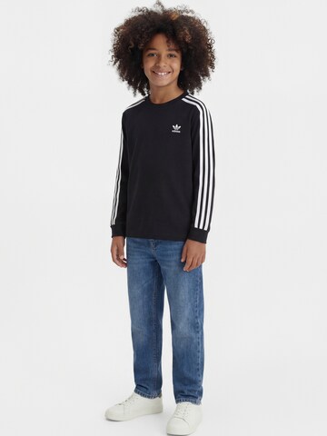 ADIDAS ORIGINALSMajica '3 STRIPE LS' - crna boja: prednji dio