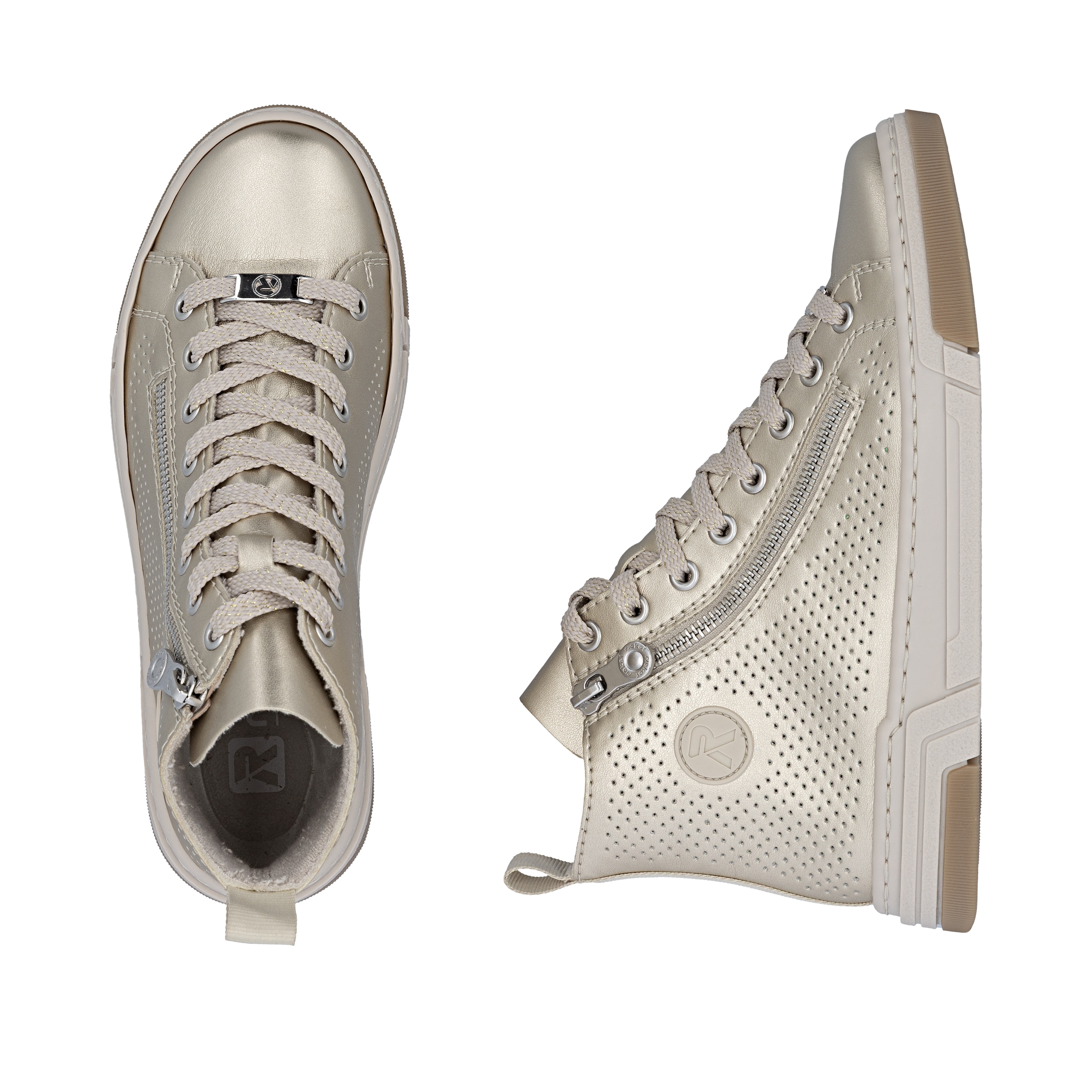 Rieker High-Top Sneakers in Gold
