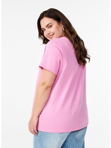 Zizzi T-Shirt 'Velin' in Pink