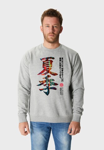 Oldskull Sweatshirt 'Asian Kanji Street' in Grey: front