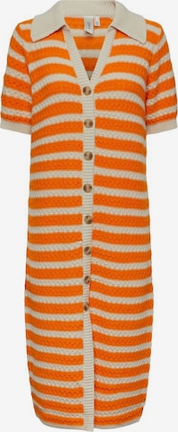 Y.A.S Knitted dress 'Croc' in Orange: front