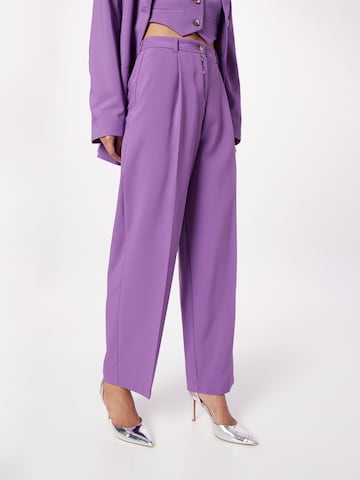 TOPSHOP Regular Trousers with creases in Purple: front