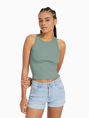 Coupe slim Jean Bershka en bleu : devant