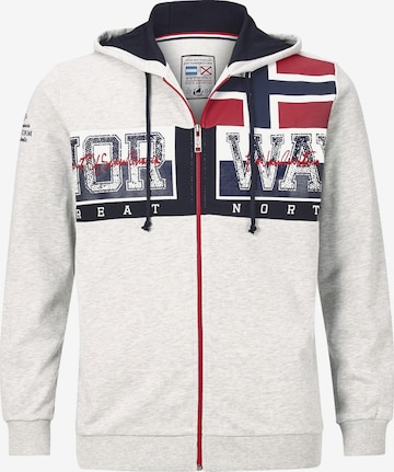 Jan Vanderstorm Zip-Up Hoodie 'Abbe' in Grey: front