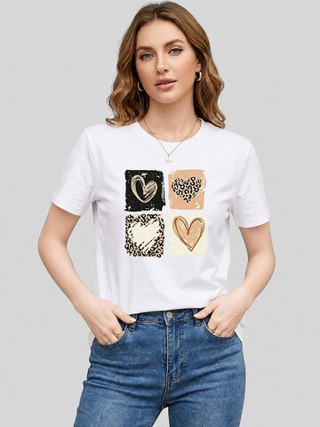 LapaPlus Shirt 'Women's Short Sleeve Shirt Summer Tops' in Wit: voorkant