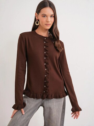 MixRay Strickjacke in Braun: Vorderseite